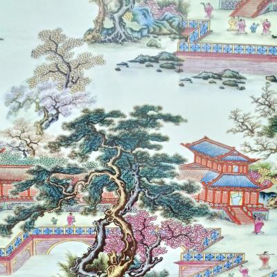 tranh sứ sơn thuỷ, gốm sứ trung quốc cao cấp